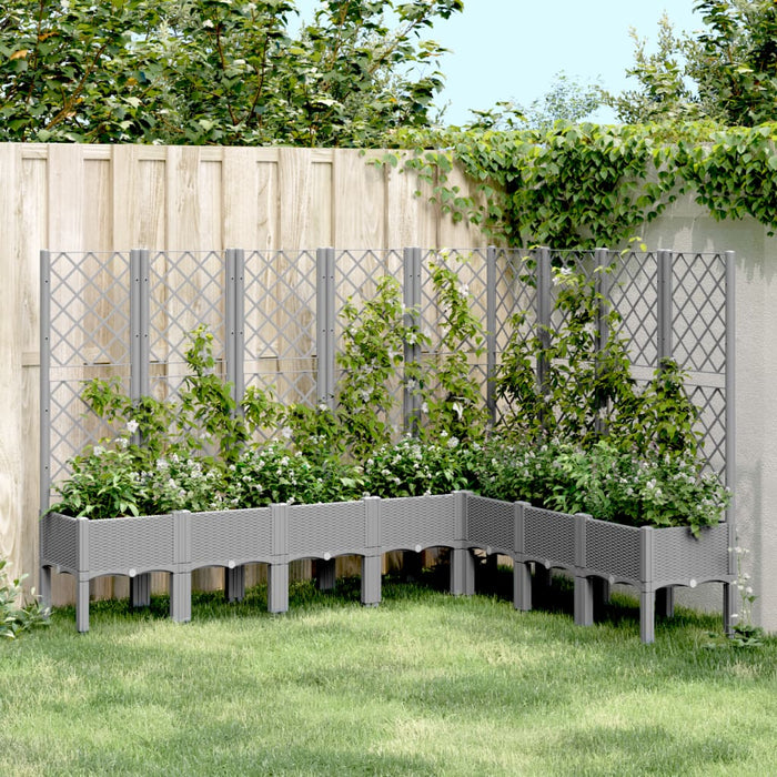 Jardinieră de grădină cu spalier gri deschis 200x160x142 cm PP - WALTI WALTI