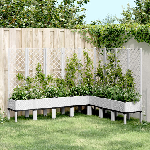 Jardinieră de grădină cu spalier, alb, 200x160x142 cm PP - WALTI WALTI