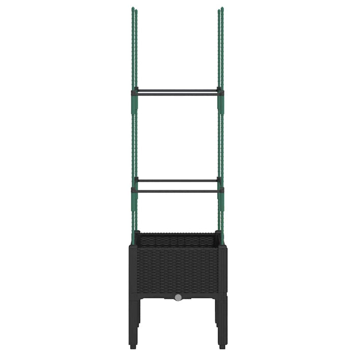 Jardinieră de grădină cu spalier, negru, 40x40x142,5 cm, PP - WALTI WALTI