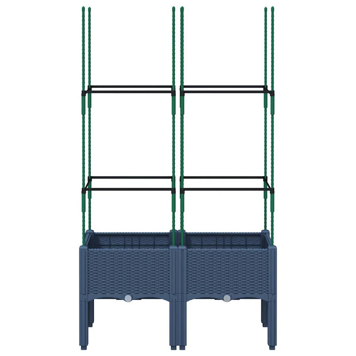 Jardinieră de grădină cu spalier, albastru gri, 80x40x142,5 cm, PP WALTI