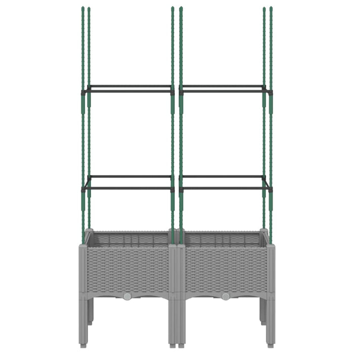 Jardinieră de grădină cu spalier, gri deschis 80x40x142,5 cm PP - WALTI WALTI