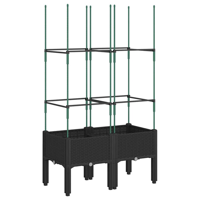 Jardinieră de grădină cu spalier, negru, 80x40x142,5 cm, PP - WALTI WALTI