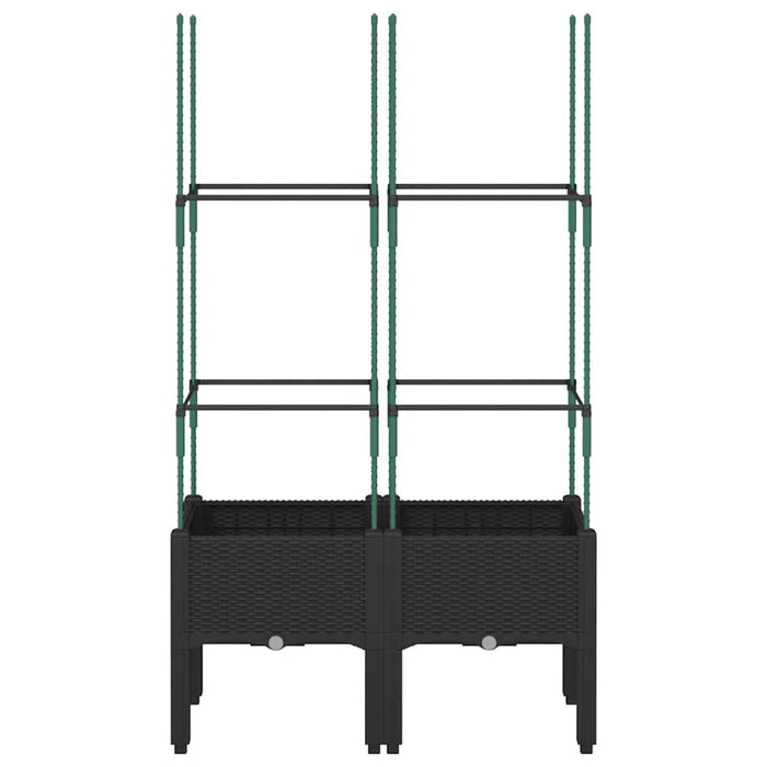 Jardinieră de grădină cu spalier, negru, 80x40x142,5 cm, PP - WALTI WALTI