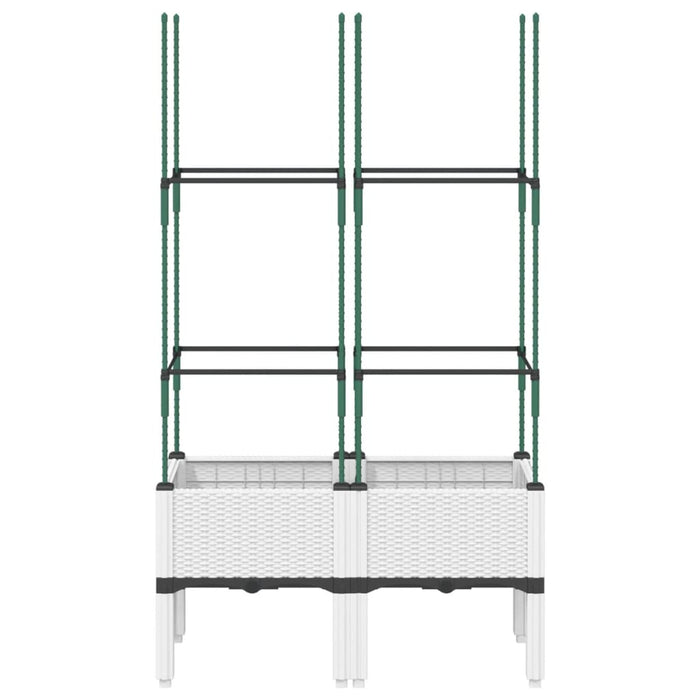 Jardinieră de grădină cu spalier, alb, 80x40x142,5 cm, PP - WALTI WALTI