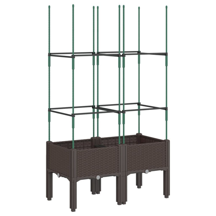 Jardinieră de grădină cu spalier, maro, 80x40x142,5 cm, PP - WALTI WALTI