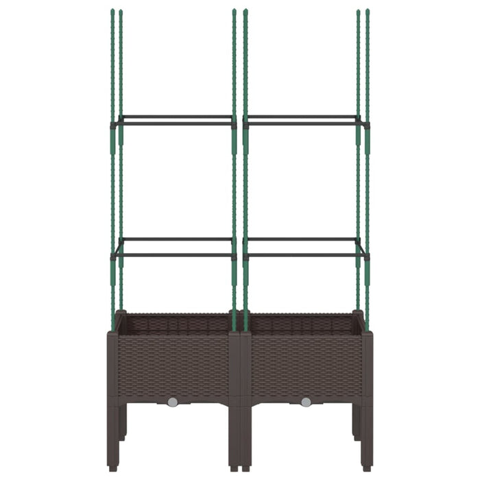 Jardinieră de grădină cu spalier, maro, 80x40x142,5 cm, PP - WALTI WALTI