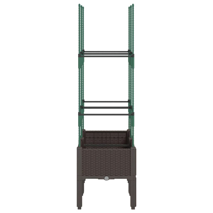 Jardinieră de grădină cu spalier, maro, 80x40x142,5 cm, PP - WALTI WALTI