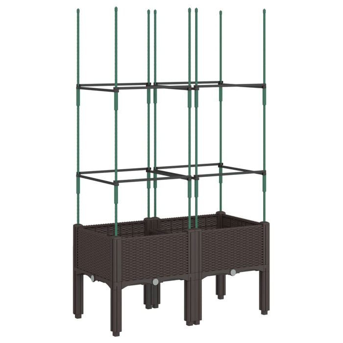 Jardinieră de grădină cu spalier, maro, 80x40x142,5 cm, PP - WALTI WALTI