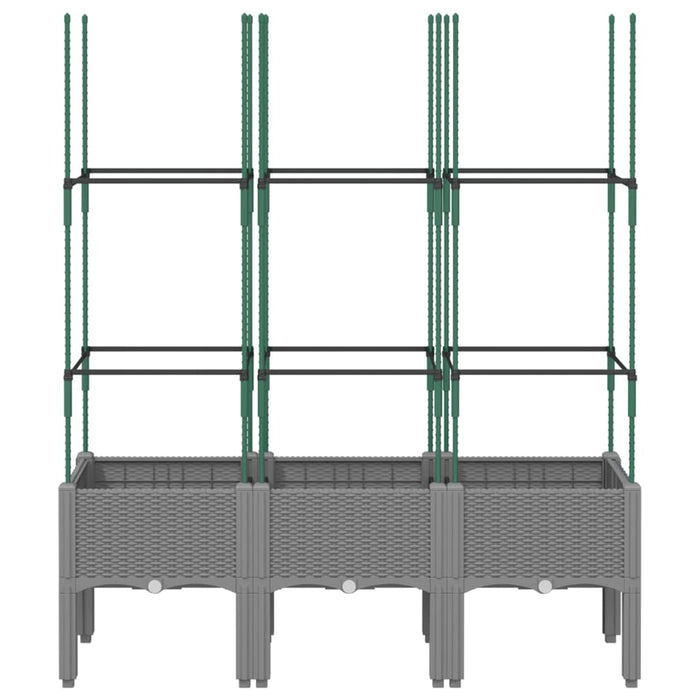 Jardinieră de grădină cu spalier gri deschis 120x40x142,5 cm PP - WALTI WALTI