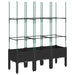 Jardinieră de grădină cu spalier, negru, 120x40x142,5 cm, PP - WALTI WALTI