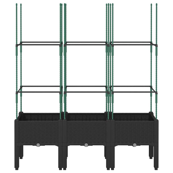 Jardinieră de grădină cu spalier, negru, 120x40x142,5 cm, PP - WALTI WALTI
