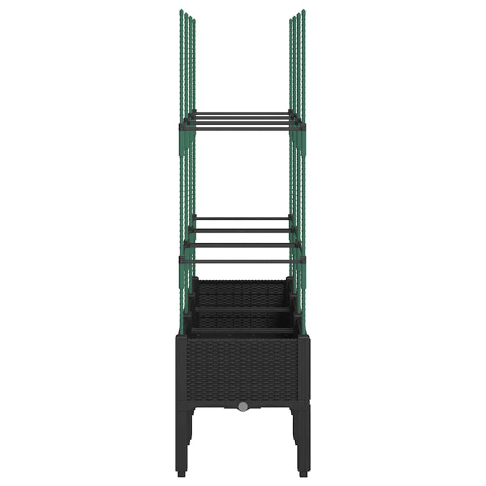 Jardinieră de grădină cu spalier, negru, 120x40x142,5 cm, PP - WALTI WALTI