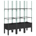 Jardinieră de grădină cu spalier, negru, 120x40x142,5 cm, PP - WALTI WALTI
