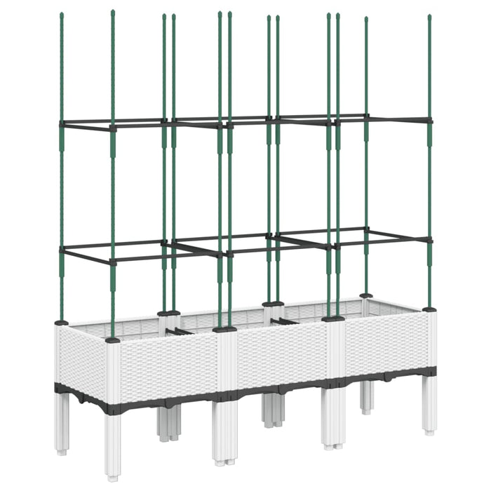 Jardinieră de grădină cu spalier, alb, 120x40x142,5 cm PP - WALTI WALTI