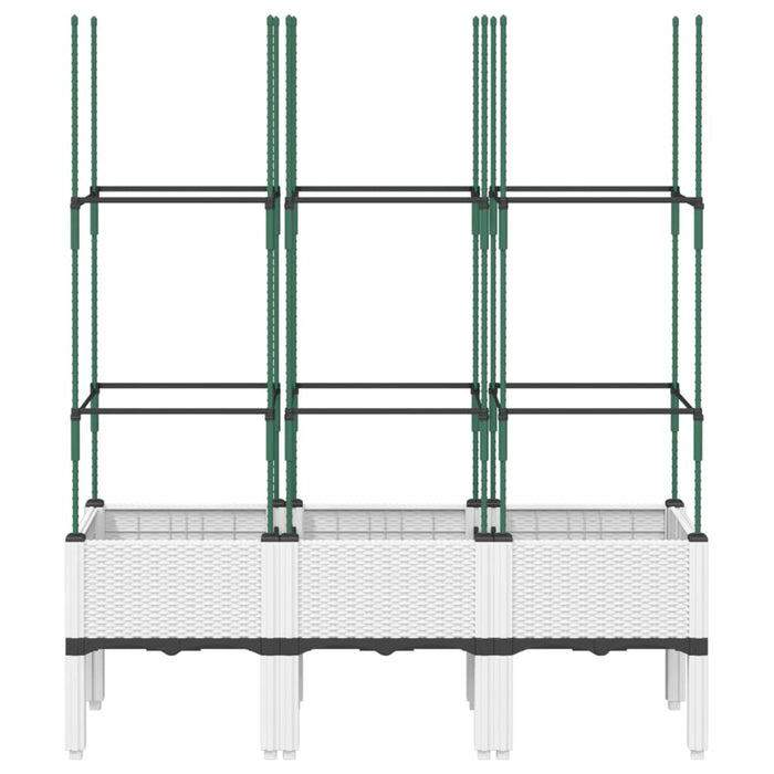 Jardinieră de grădină cu spalier, alb, 120x40x142,5 cm PP - WALTI WALTI
