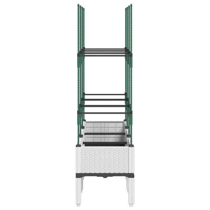 Jardinieră de grădină cu spalier, alb, 120x40x142,5 cm PP - WALTI WALTI