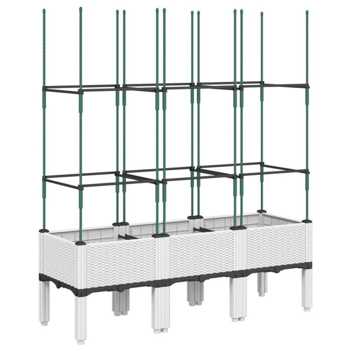 Jardinieră de grădină cu spalier, alb, 120x40x142,5 cm PP - WALTI WALTI