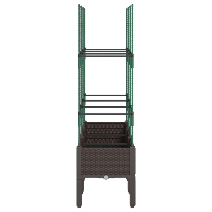 Jardinieră de grădină cu spalier, maro, 120x40x142,5 cm, PP - WALTI WALTI