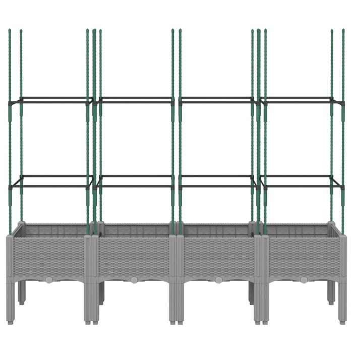 Jardinieră de grădină cu spalier gri deschis 160x40x142,5 cm PP - WALTI WALTI