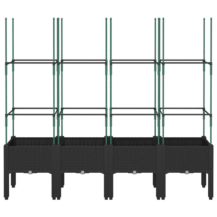 Jardinieră de grădină cu spalier, negru, 160x40x142,5 cm, PP - WALTI WALTI