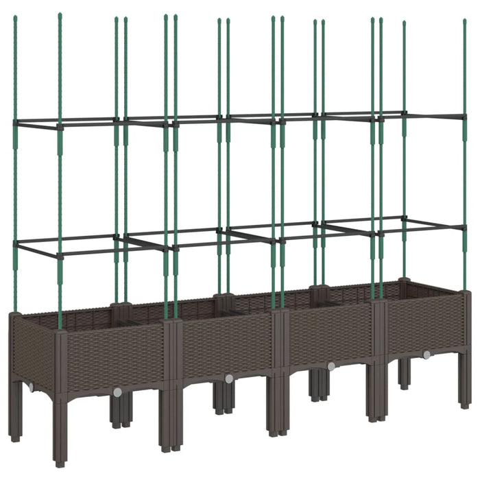 Jardinieră de grădină cu spalier, maro, 160x40x142,5 cm, PP - WALTI WALTI