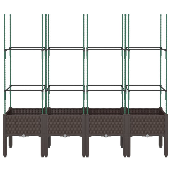 Jardinieră de grădină cu spalier, maro, 160x40x142,5 cm, PP - WALTI WALTI