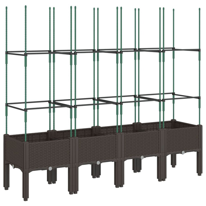 Jardinieră de grădină cu spalier, maro, 160x40x142,5 cm, PP - WALTI WALTI