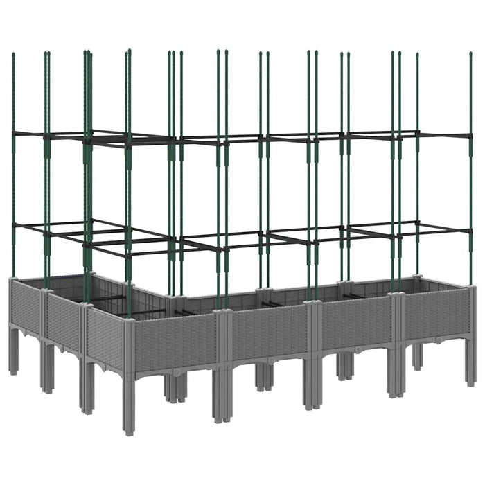 Jardinieră de grădină cu spalier gri deschis 160x120x142,5cm PP - WALTI WALTI