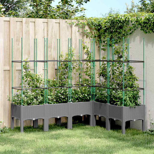 Jardinieră de grădină cu spalier gri deschis 160x120x142,5cm PP - WALTI WALTI