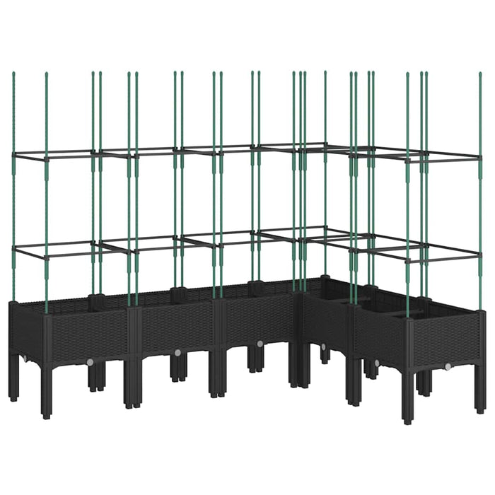 Jardinieră de grădină cu spalier, negru, 160x120x142,5 cm, PP - WALTI WALTI
