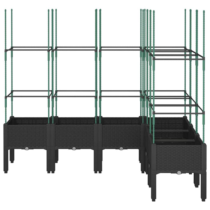 Jardinieră de grădină cu spalier, negru, 160x120x142,5 cm, PP - WALTI WALTI