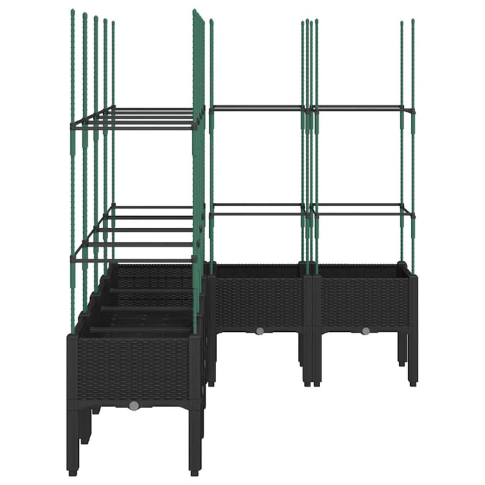 Jardinieră de grădină cu spalier, negru, 160x120x142,5 cm, PP - WALTI WALTI