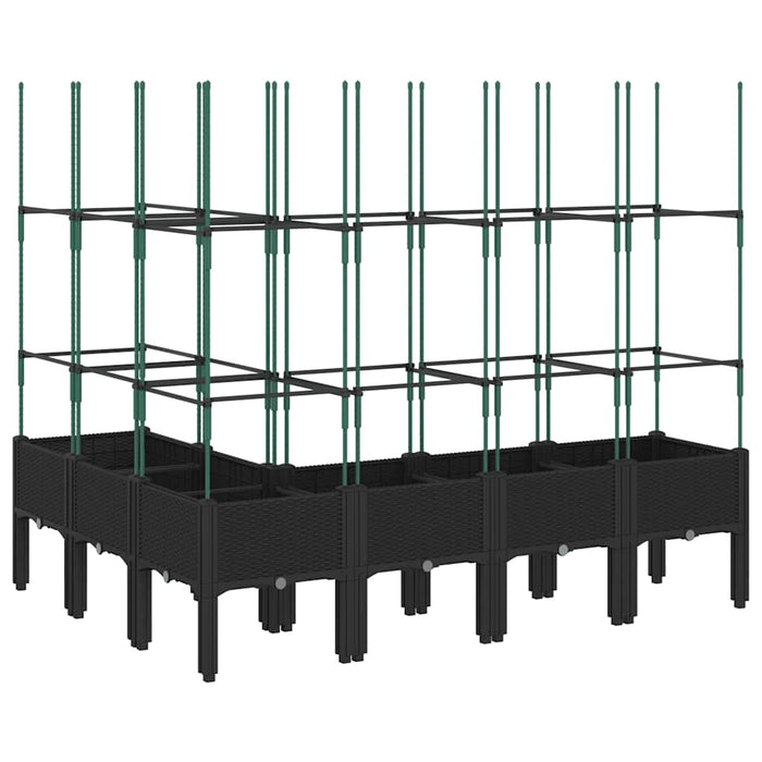 Jardinieră de grădină cu spalier, negru, 160x120x142,5 cm, PP - WALTI WALTI