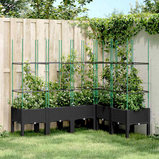 Jardinieră de grădină cu spalier, negru, 160x120x142,5 cm, PP - WALTI WALTI