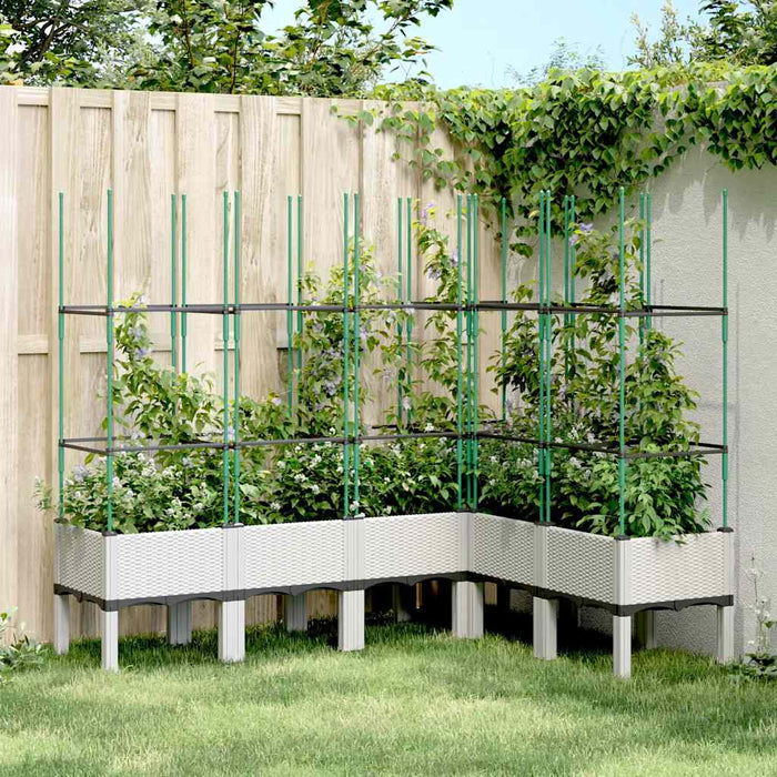 Jardinieră de grădină cu spalier, alb, 160x120x142,5 cm PP - WALTI WALTI