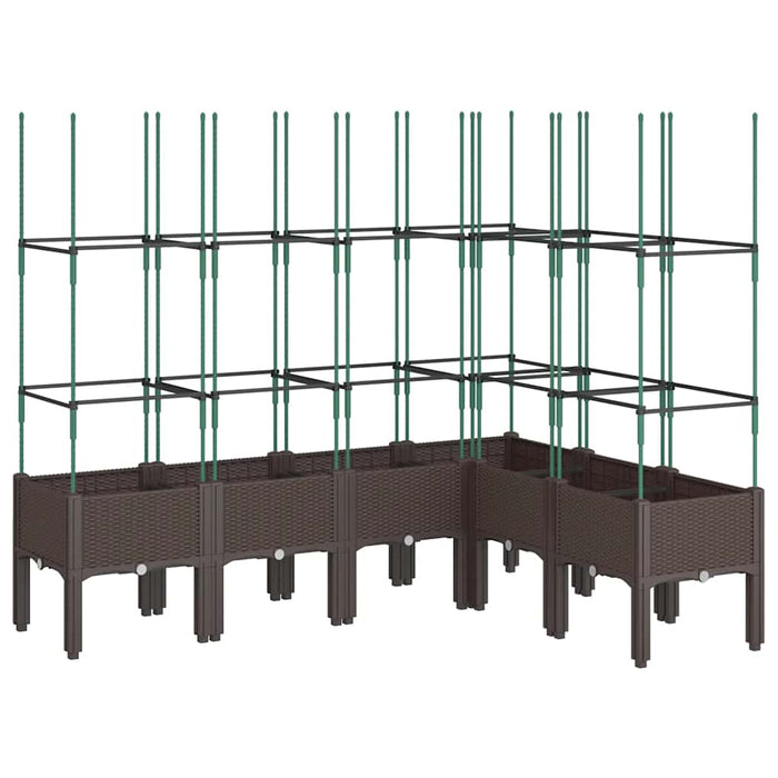 Jardinieră de grădină cu spalier, maro, 160x120x142,5 cm, PP - WALTI WALTI