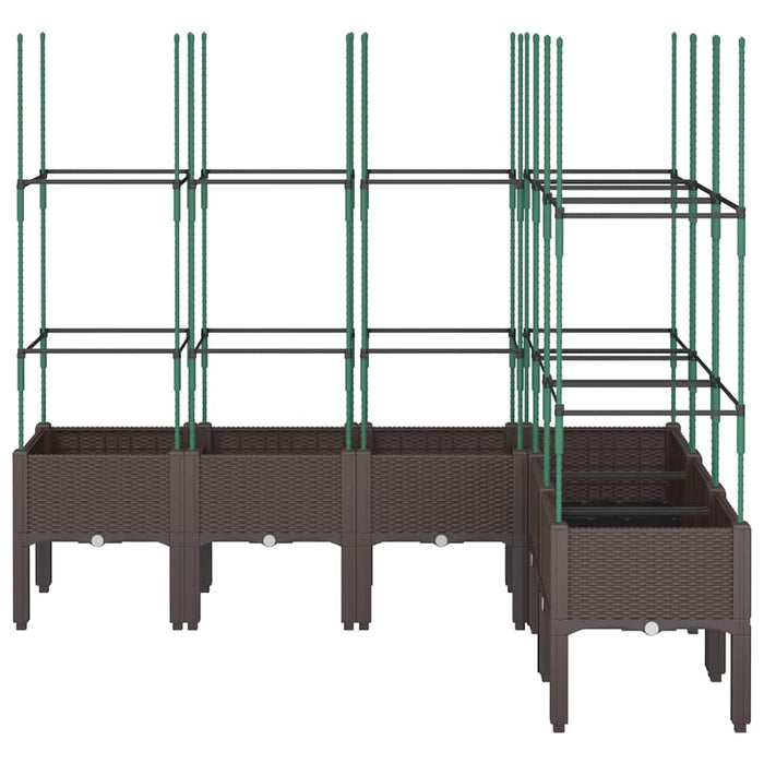 Jardinieră de grădină cu spalier, maro, 160x120x142,5 cm, PP - WALTI WALTI