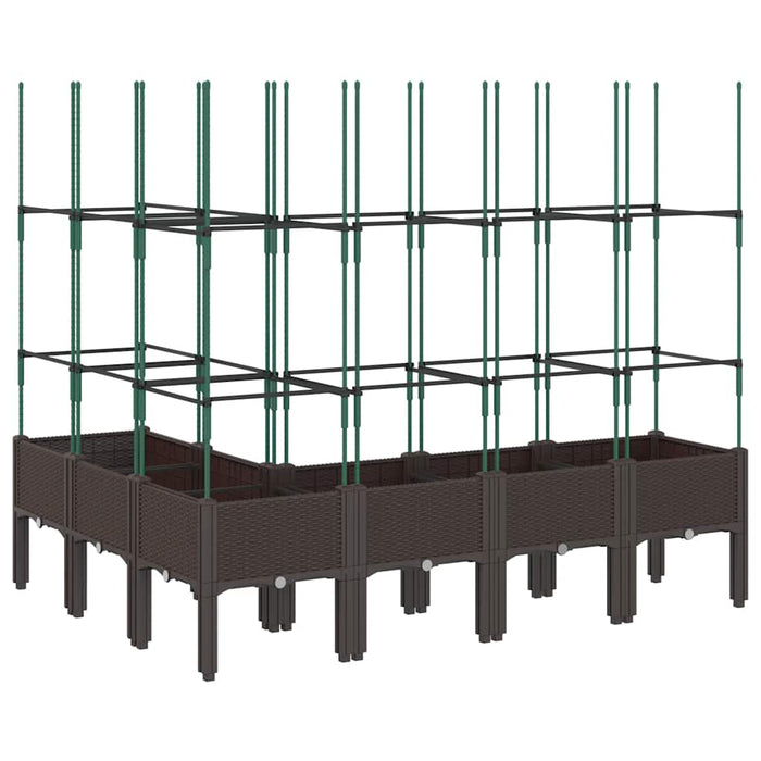 Jardinieră de grădină cu spalier, maro, 160x120x142,5 cm, PP - WALTI WALTI