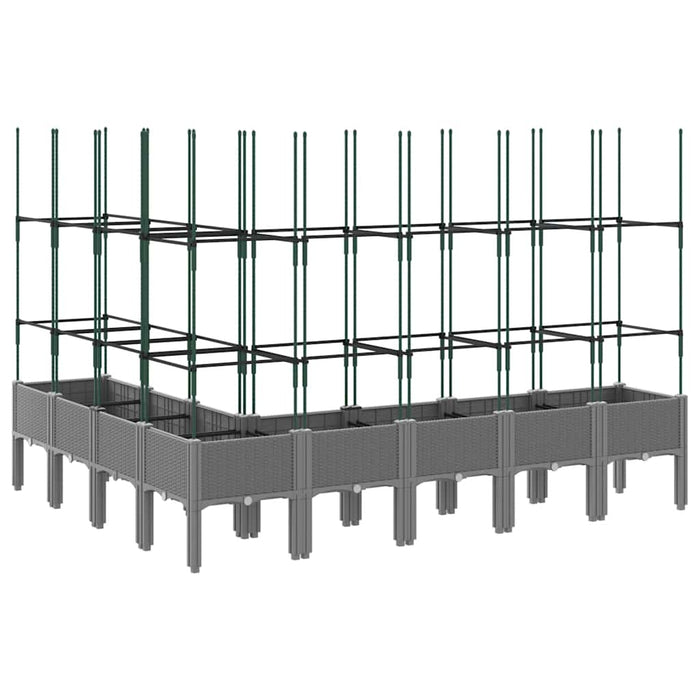 Jardinieră de grădină cu spalier gri deschis 200x160x142,5cm PP - WALTI WALTI
