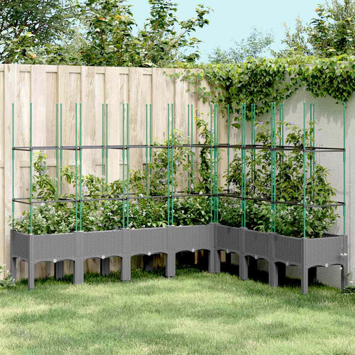 Jardinieră de grădină cu spalier gri deschis 200x160x142,5cm PP - WALTI WALTI