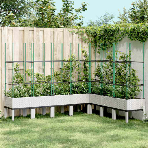 Jardinieră de grădină cu spalier, alb, 200x160x142,5 cm PP - WALTI WALTI