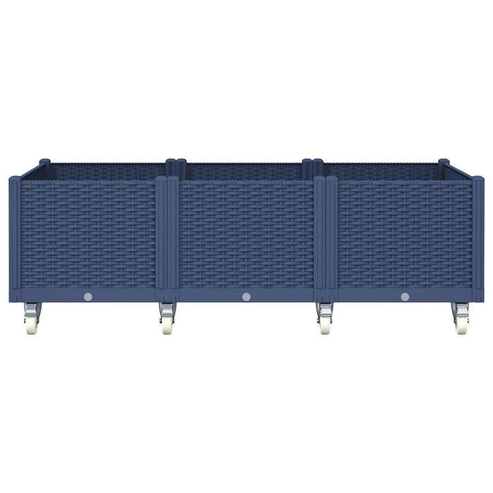 Jardinieră de grădină cu picioare, albastru gri, 150x80x54 cm, PP - WALTI WALTI