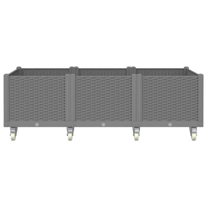 Jardinieră de grădină cu picioare, gri deschis, 150x80x54cm, PP - WALTI WALTI