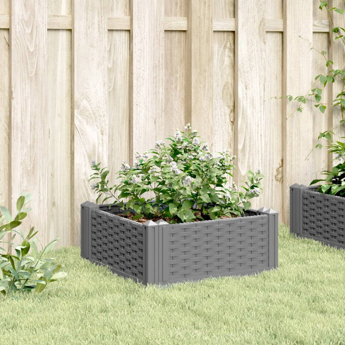 Jardinieră grădină cu țăruși, gri deschis, 42,5x42,5x28,5 cm PP - WALTI WALTI