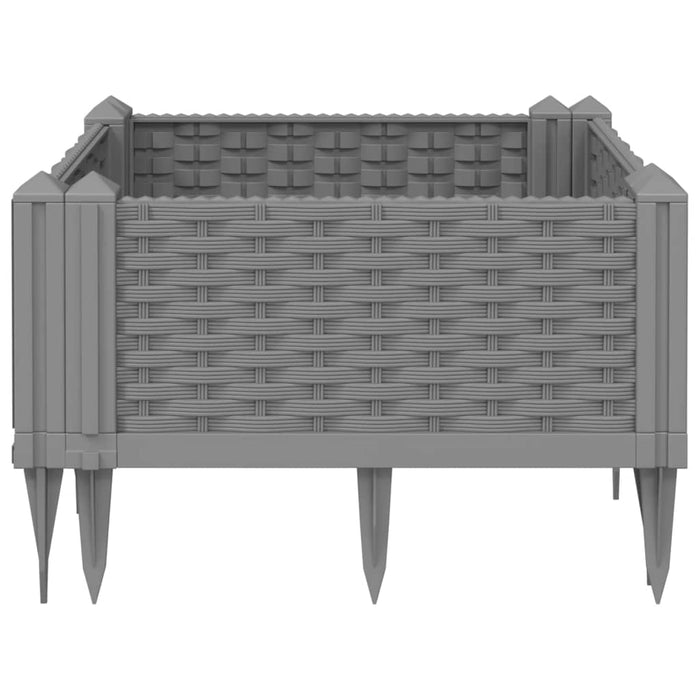Jardinieră grădină cu țăruși, gri deschis, 42,5x42,5x28,5 cm PP - WALTI WALTI