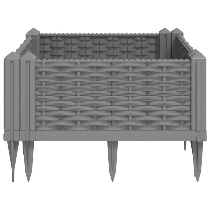 Jardinieră grădină cu țăruși, gri deschis, 42,5x42,5x28,5 cm PP - WALTI WALTI