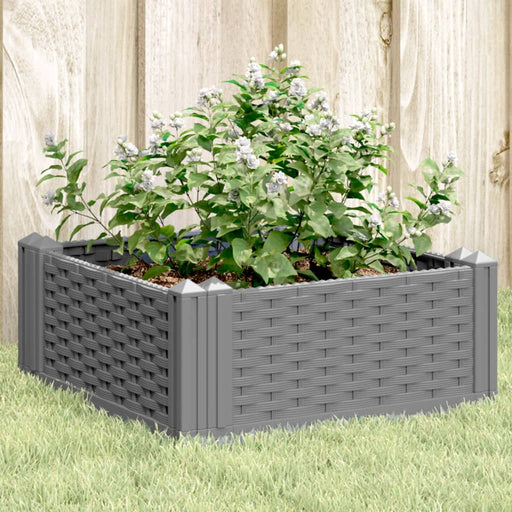Jardinieră grădină cu țăruși, gri deschis, 42,5x42,5x28,5 cm PP - WALTI WALTI