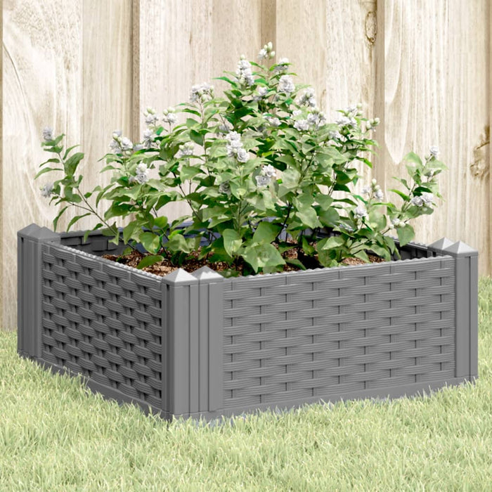 Jardinieră grădină cu țăruși, gri deschis, 42,5x42,5x28,5 cm PP - WALTI WALTI