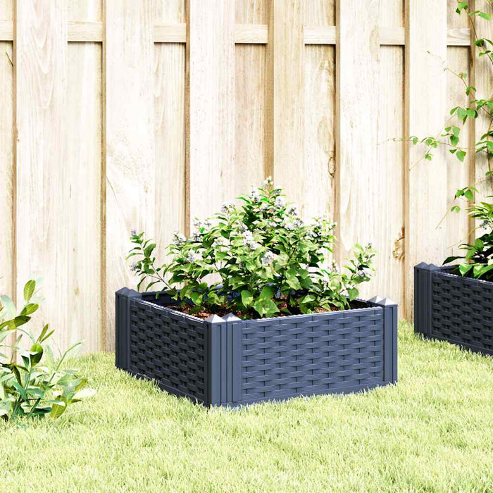 Jardinieră de grădină cu țăruși, albastru gri, 42,5x42,5x28,5 cm, PP WALTI
