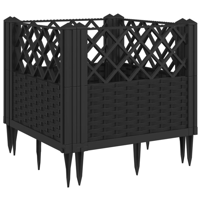 Jardinieră de grădină cu spalier, negru, 43,5x43,5x43,5 cm, PP - WALTI WALTI